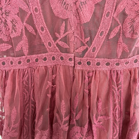 HONEY PUNCH - Lace maxi dress romper embroidered kimono sleeves small bohemian - Picture 10 of 14
